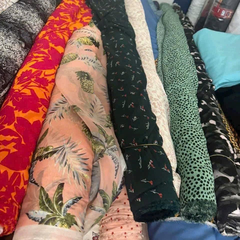 Vải lụa hoa, vải rayon in hoa