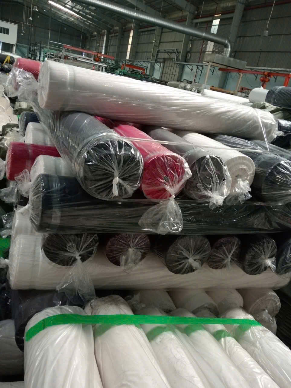 Cây vải tồn kho còn bọc nilon nguyên đai xếp trong kho xưởng